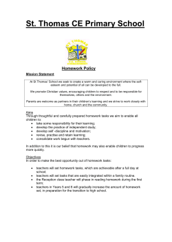 18 Homework policy - St Thomas CE Primary | Home