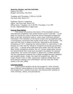 America, Russia and the Cold War - Department of History