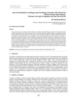 How Far the Definition of a Refugee under the Refugee Convention