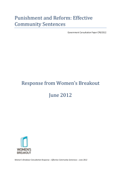 Punishment and Reform: Effective Community Sentences Response