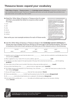 Thesaurus boxes: expand your vocabulary