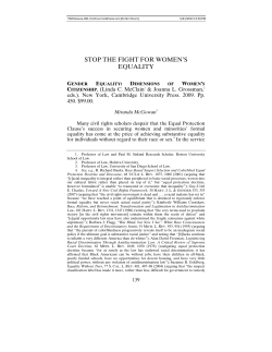 STOP THE FIGHT FOR WOMEN`S EQUALITY