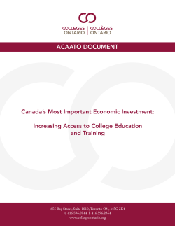 Canada`s Most Important Economic Investment