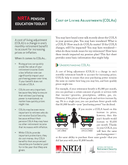 Cost of Living Adjustments (COLAs)