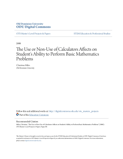 The Use or Non-Use of Calculators Affects on Student`s Ability to