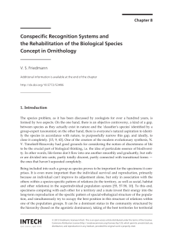 Conspecific Recognition Systems and the Rehabilitation of