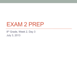 EXAM 2 PREP - STEMPREP 2013