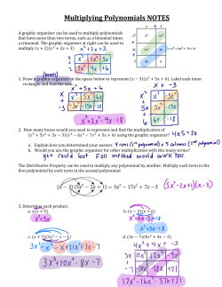 Multiplying Polynomials NOTES
