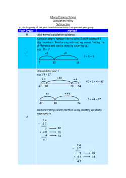 Subtraction - Albury C of E Primary School