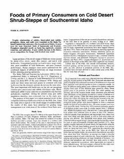 Foods of Primary Consumers on Cold Desert Shrub