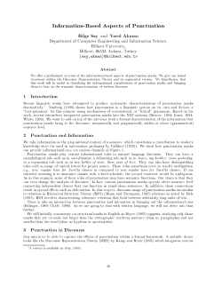 Information-Based Aspects of Punctuation