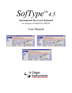 SofType 4.5 Manual - Origin Instruments Corporation