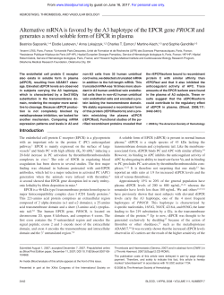 Alternative mRNA is favored by the A3 haplotype of the EPCR gene