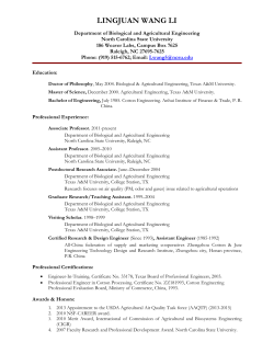 Curriculum vitae - NCSU-BAE
