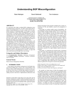 Understanding BGP Misconfiguration - Events