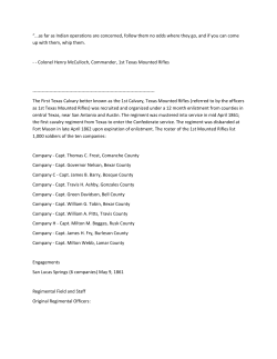 To learn more about the 1st Texas Calvary click HERE.