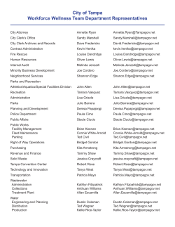 City of Tampa Workforce Wellness Team Department Representatives