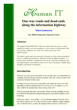 One-way roads and dead-ends along the information