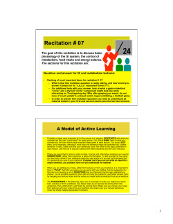 Metabolism, Food Intake, and Energy Balance
