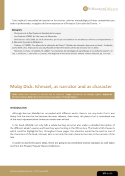 Moby Dick: Ishmael, as narrator and as character