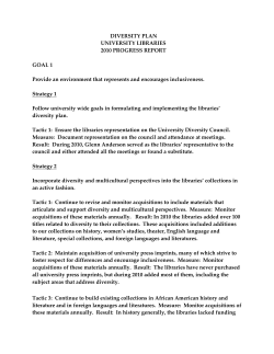diversity plan university libraries