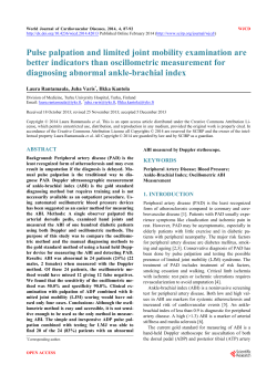 Pulse palpation and limited joint mobility examination are better