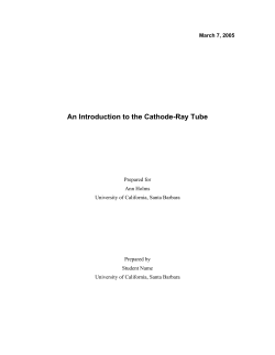An Introduction to the Cathode-Ray Tube