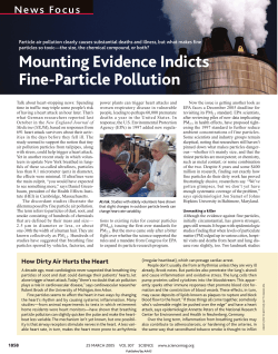 Mounting Evidence Indicts Fine-Particle Pollution