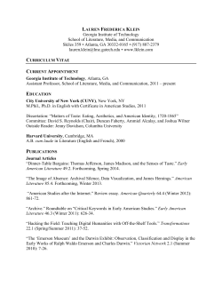 Curriculum Vitae - School of Literature, Media, and Communication