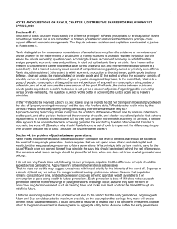 Rawls, chapter 5, distributive shares