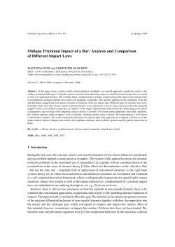 Oblique Frictional Impact of a Bar: Analysis and Comparison of