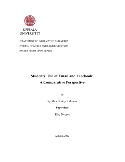 Students` Use of Email and Facebook: A
