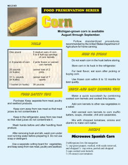 FOOD PRESERVATION SERIES Corn