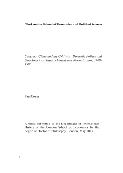 Congress, China and the Cold War: Domestic Politics and Sino