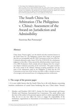 The South China Sea Arbitration