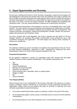 4. Equal Opportunities and Diversity