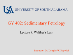 GY 402: Sedimentary Petrology