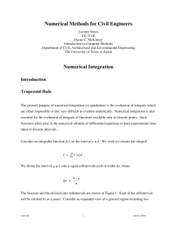 Numerical Methods for Civil Engineers Numerical Integration