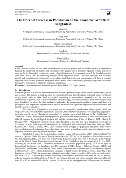 The Effect of Increase in Population on the Economic Growth of