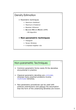 Density Estimation Non-parametric Techniques