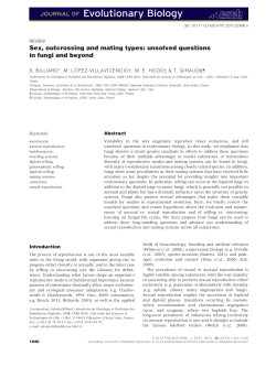 Sex, outcrossing and mating types: unsolved questions