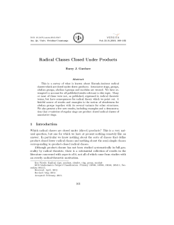 Radical Classes Closed Under Products