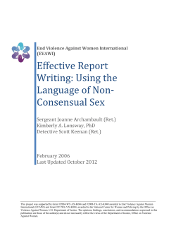 Effective Report Writing - End Violence Against Women International