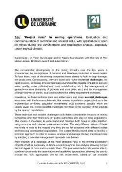 "Project risks" in mining operations. Evaluation and commensuration