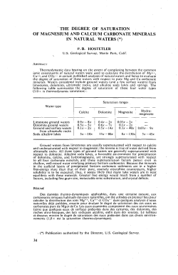 the degree of saturation of magnesium and calcium