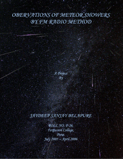 observations of meteor showers - iucaa-rpl