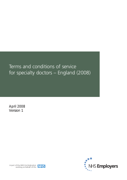 Terms and conditions of service for specialty doctors