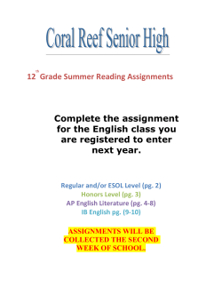 assignments will be collected the second week