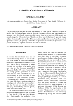 A checklist of scale insects of Slovenia