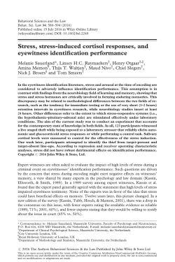 Stress, stress-induced cortisol responses, and eyewitness